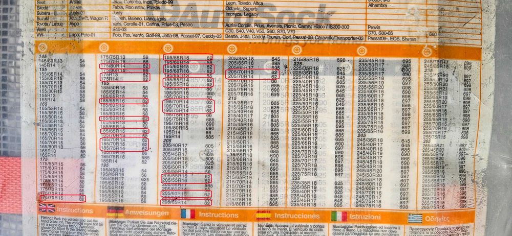 AutoSock No.62 текстилни вериги за сняг и лед