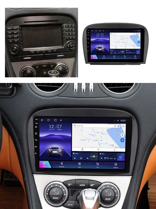 Navigatie Android 14 Mercedes SL R230 2001 2012 1/8 Gb CarPlay +CAMERA