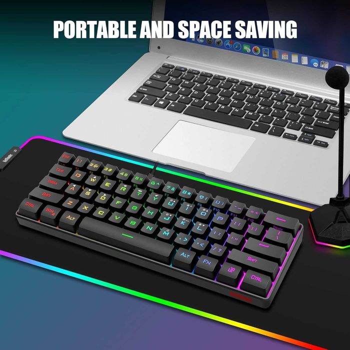 RedThunder K62,set tastatură și mouse cu fir gaming,60% RGB,QWERTZ