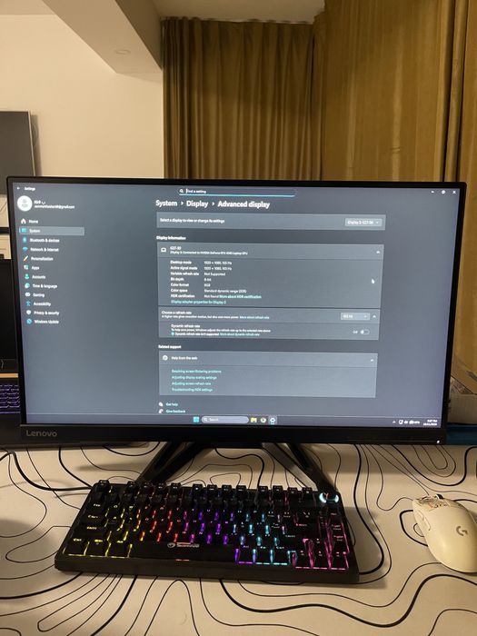 Monitor Gaming 165hz 1ms Lenovo