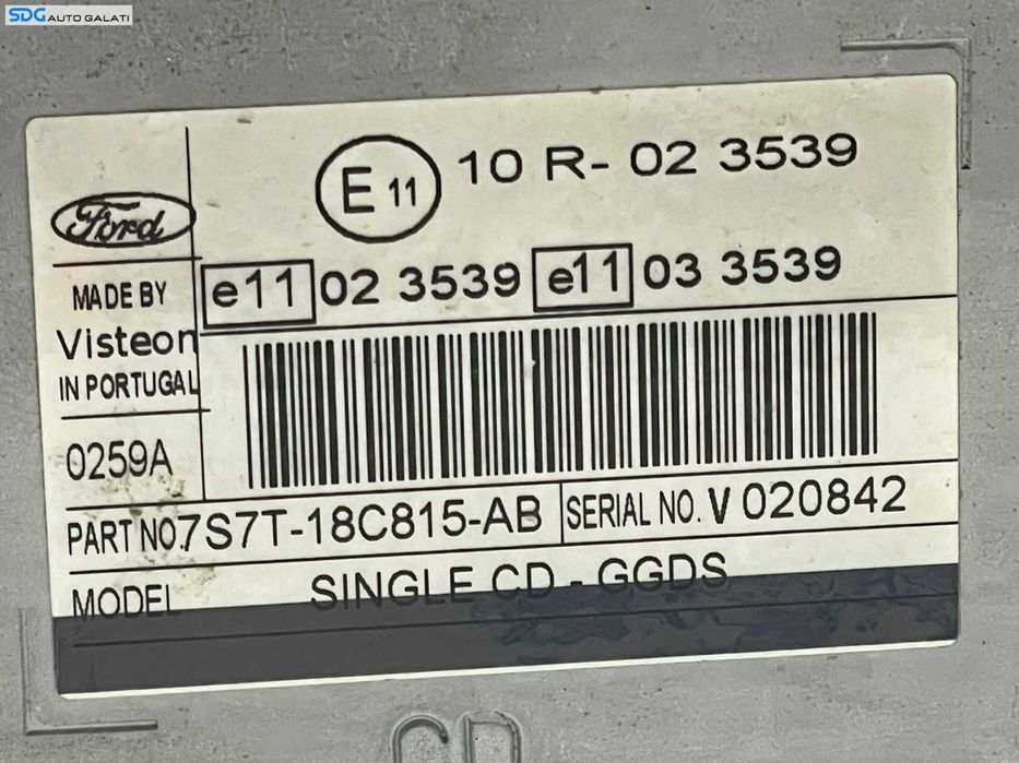 Radio CD Player cu Aux Auxiliar 6000 CD Ford Focus 2 2004 - 2010 Cod 7S7T-18C815-AB [L2927]