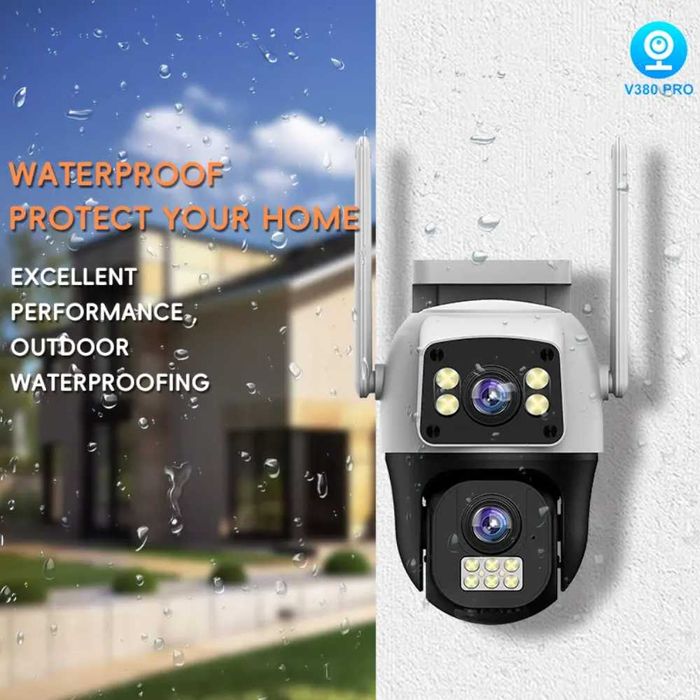 V380 IP камера за външна употреба, мини PTZ HD 8MP безжична