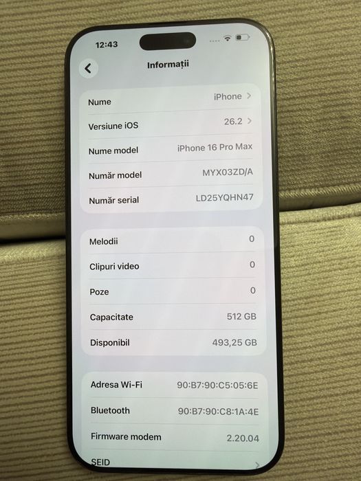 Iphone 16 pro max 512gb desert titanium 100% baterie