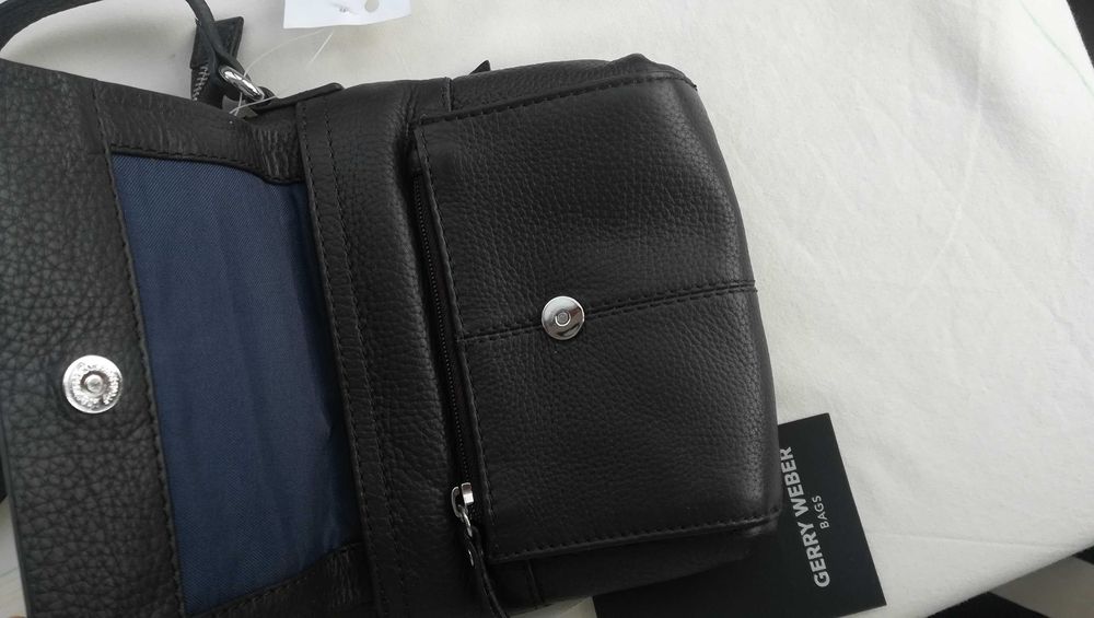 Дамска чаната тъмно кафява Gerry Weber естествена кожа с много джобове