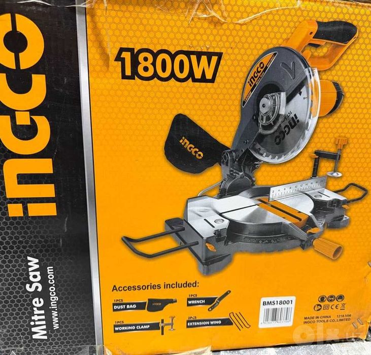 Торцовочная пила с протяжкой INGCO BMS18001 INDUSTRIAL 254 мм 1,8 кВт