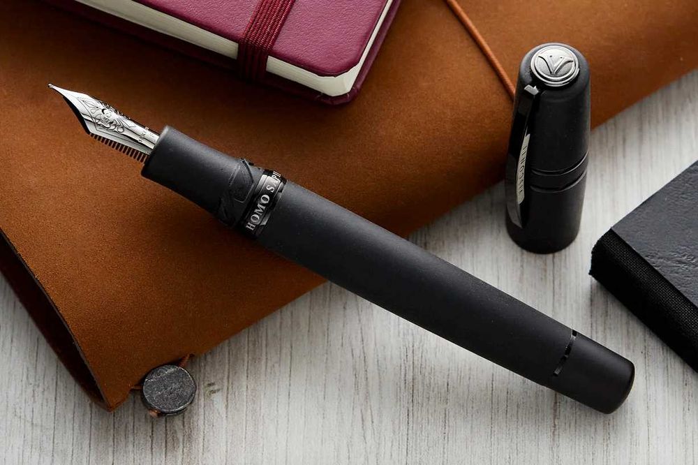 Visconti Homo Sapiens Fountain Pen - Dark Age - Volcano Lava Black