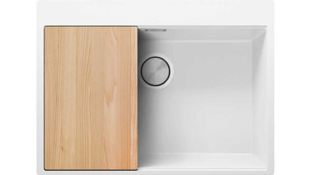 Бяла Кухненска Мивка от гранит модел XXL Осло 70 Top 680 x 500 mm