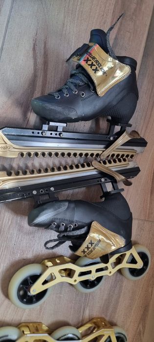 Patine viteză profesionale 3X Kids Adjustable + role 90mm mărimi 31-34