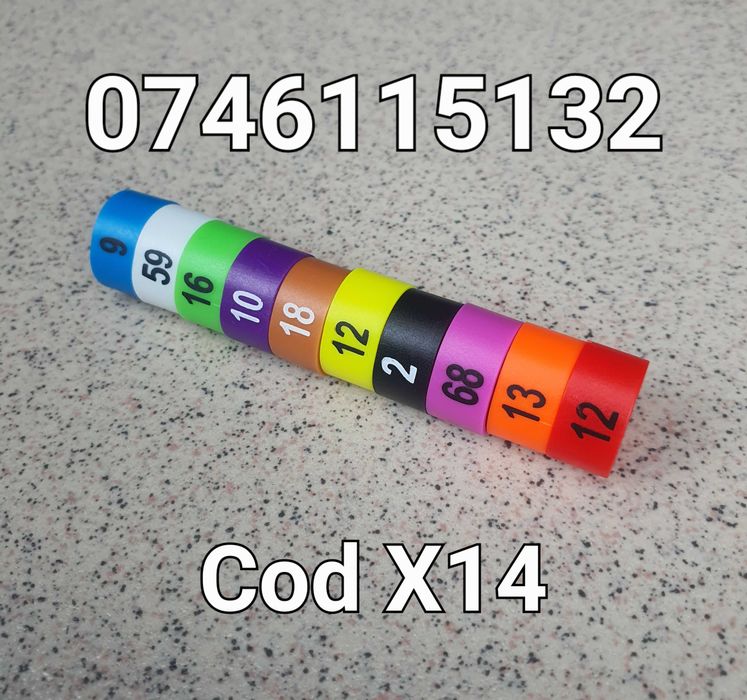 Cocosi Pasari Gaini Rate Porumbei King Fazani-Inele-CLEME de 12mm- X14