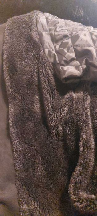 Дамско палто от високачествен екокосъм и велур