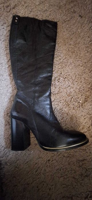 Ботуши с висок ток естествена кожа 37 номер