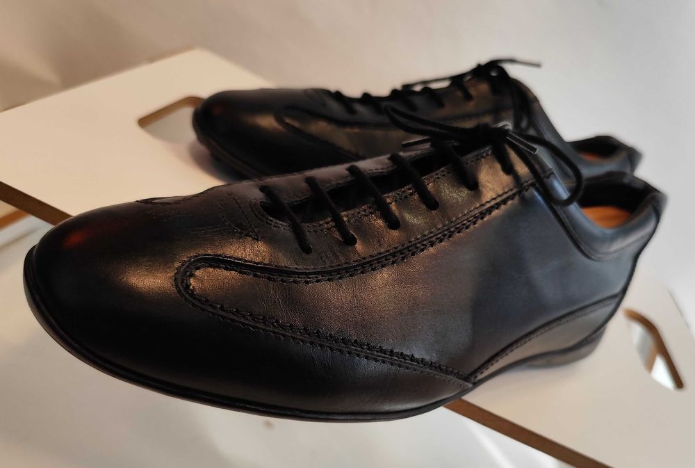 Pantofi sport casual de lux 42 42.5 TOD'S piele naturala superioara moale negru