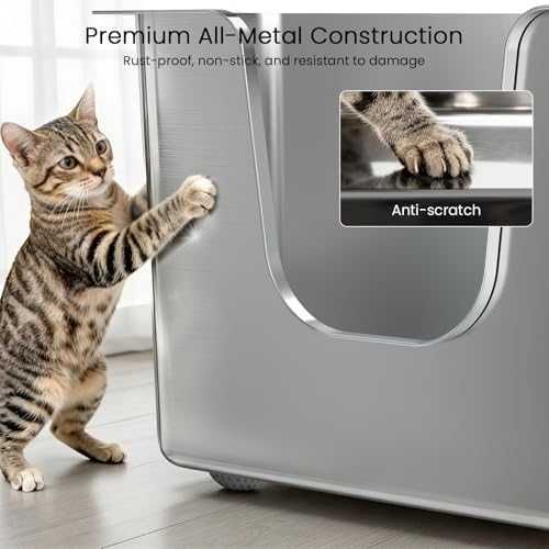 Нова Ъглова котешка тоалетна неръждаема стомана L с висок борд против миризми