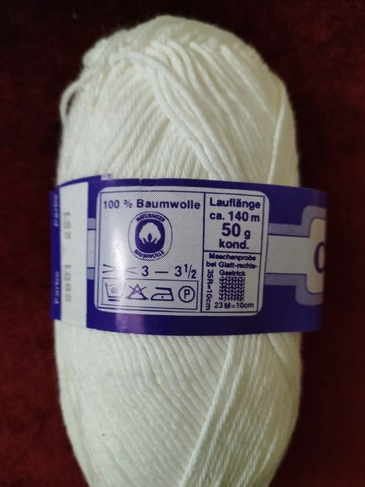 Fir cotton alb,50 g/bobină.