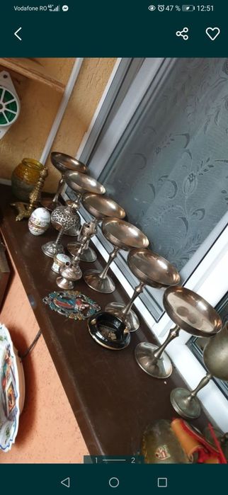 Set pahare portelan si inox