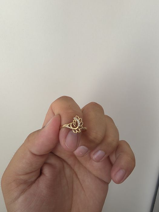 Inel dama din aur floare lotus, 14k 585, 2.02grame