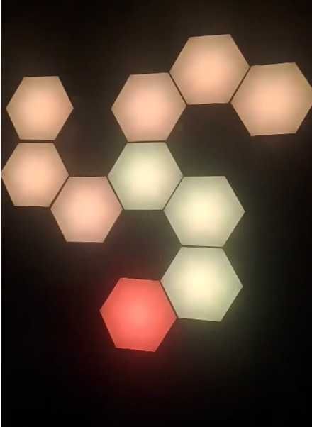 Set 10 sau 15 Panouri LED RGBIC Smart, Aplicatie, Sincronizare Muzica