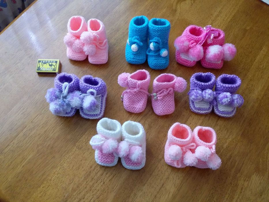 Теплые детские пинетки.