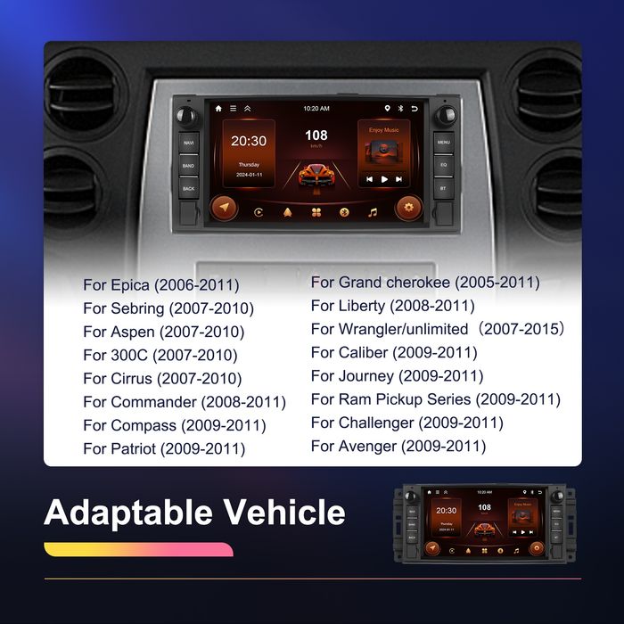 Jeep Chrysler Dodge Chevrolet Мултимедия Android GPS Навигация