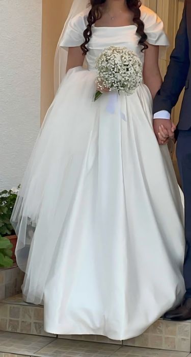 Rochie de miresa A line tafta