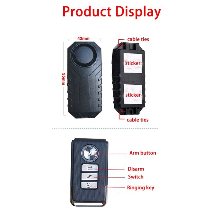 Сигнализация для мотоцикла/велосипеда/скутера/электросомоката, сирена