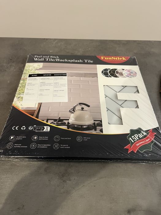 Folie adeziva autocolanta 3D pentru bucatărie - 15 buc 30x30 - noua