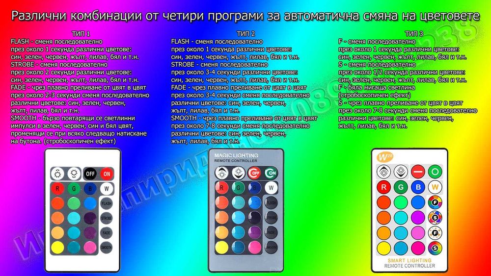 Многоцветна LED крушка, диско лампа, с дист. управление и ПОДАРЪК