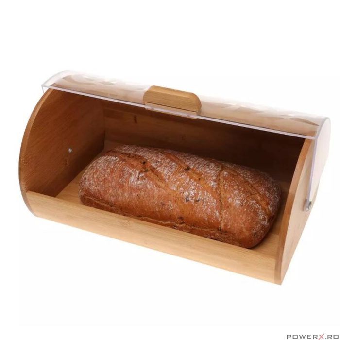 Cutie pentru depozitat paine, din bambus, 36 x 21 x 17 cm, Kinghoff