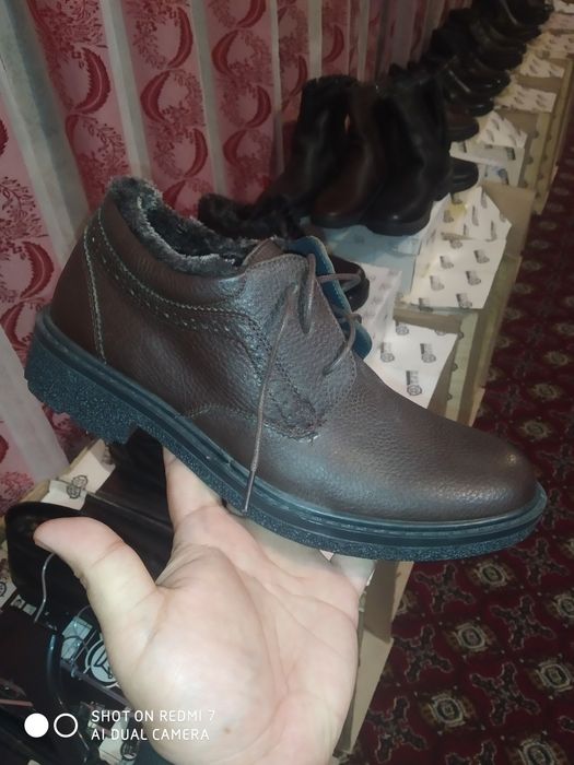 Ботинки кожаные мужские из натуральной кожи отличного качества с мехом