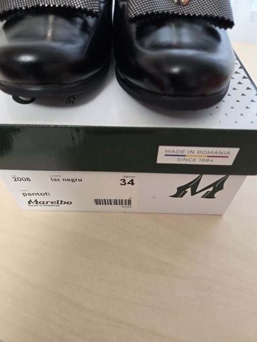 Pantofi din piele naturala fetita, marimea 34, centimentri interior 20.5