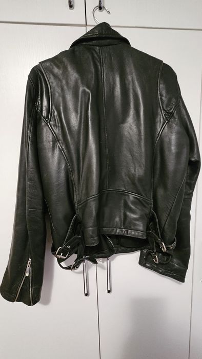 Черна кожена косуха руска марка ALEF