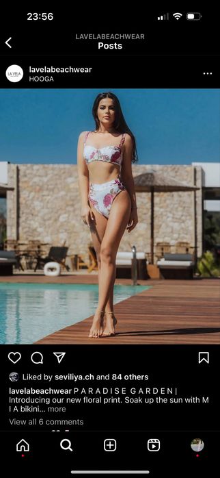 LA VELA бански костюм от две части с висока талия и флорален принт