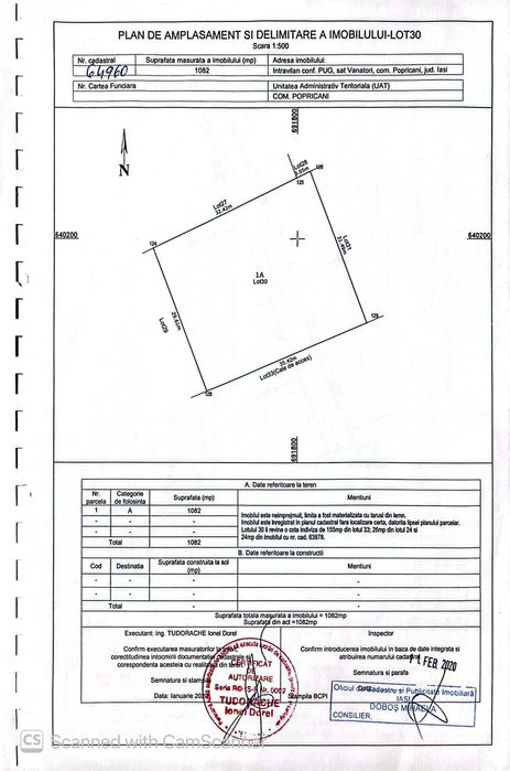 Teren intravilan 1082 mp Vanatori, Popricani