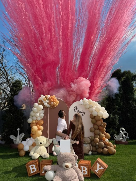 Gender reveal , Artificii colorate de zi