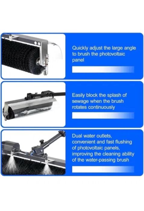 Perie rotativa spalat panouri solare fotovoltaice electrica prelungito
