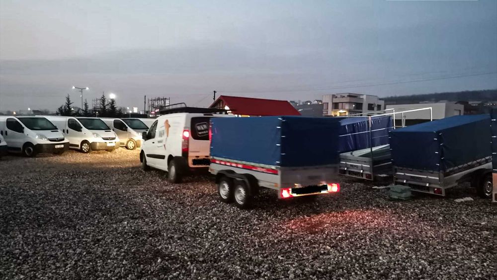 Remorca NOUA REPO 750kg doua axe basculabila carte RAR, asigurare