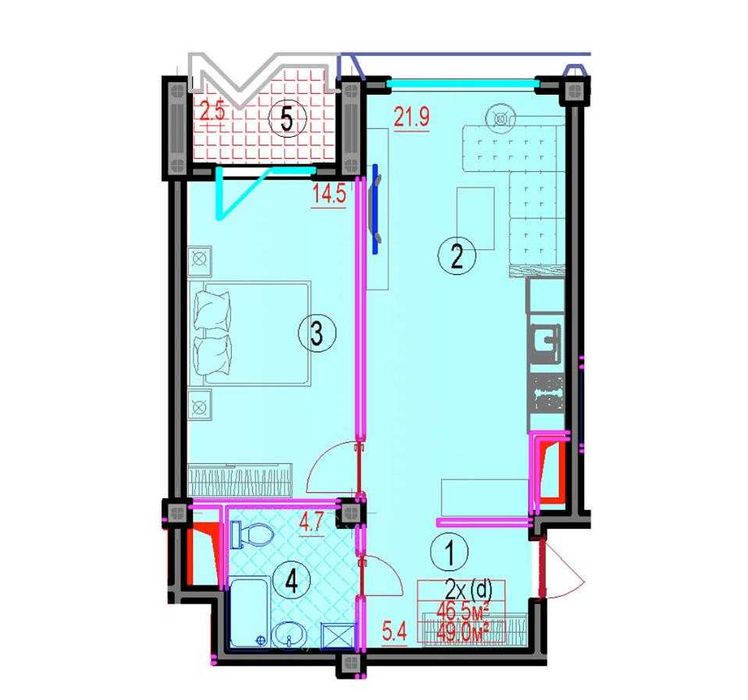 Срочно!!! ЖК Bobur Residence 1/3/16 48м2 + 2.5м2(балкон) с ремонтом.