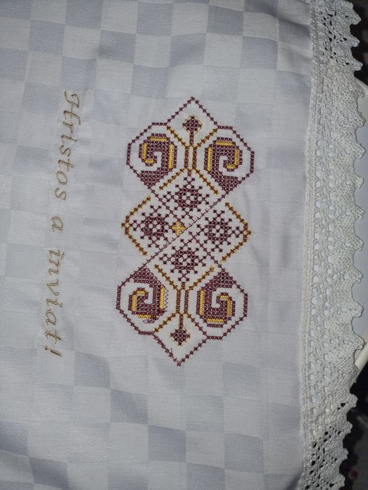 Prosop Paște brodat 40x80 model religios