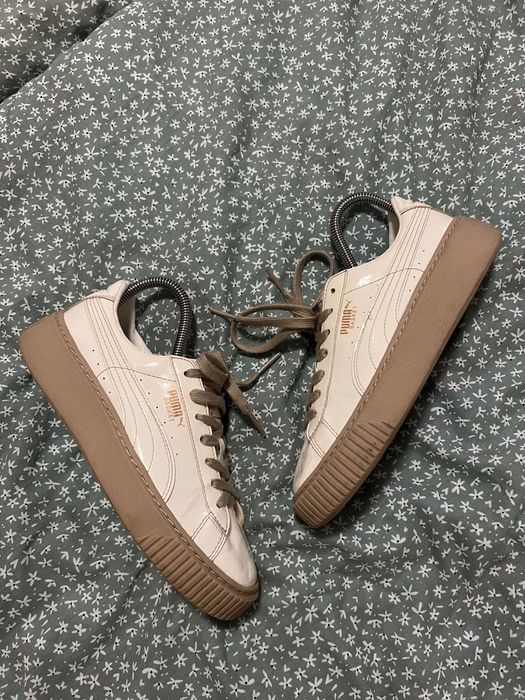 Puma Basket Platform Patent White