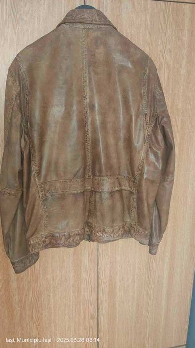 Geacă de Piele Nappa, QUADRO pentru bărbati, Mărim.54,(Super Ofertă).