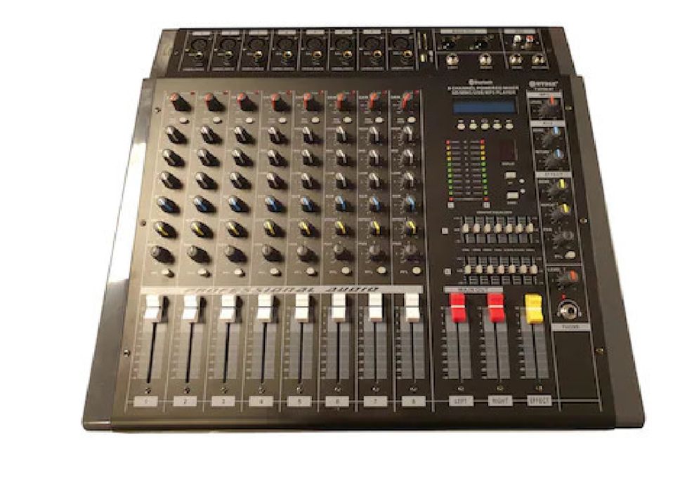 Mixer audio activ amplificat 2x800W 8 Canale Bluetooth USB consola DJ