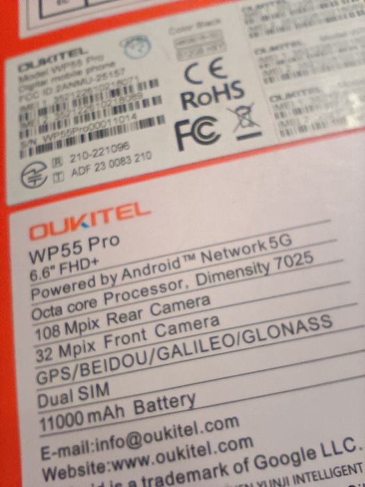 Oukitel WP55 Pro 5G Ram 48Gb Rom 512 като нов с 2 год. гаранция