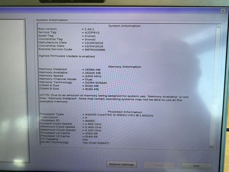 Vand Laptop Dell Latitude 7400 (Intel i5, 16GB RAM) functional