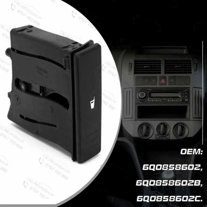 Suport pahare fixare bord Volkswagen Polo 9N culoare negru