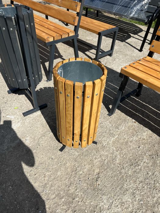 Cos de gunoi stradal din lemn/gradina/spatii/verzi/private