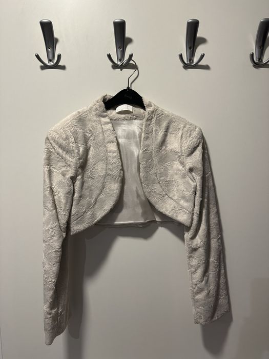 Болеро от еко кожа на Естела в бял цвят