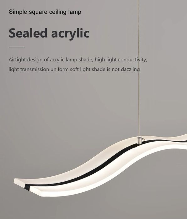 Дизайнерска лампа LED вълна 98 см висяща лампа с дистанционно