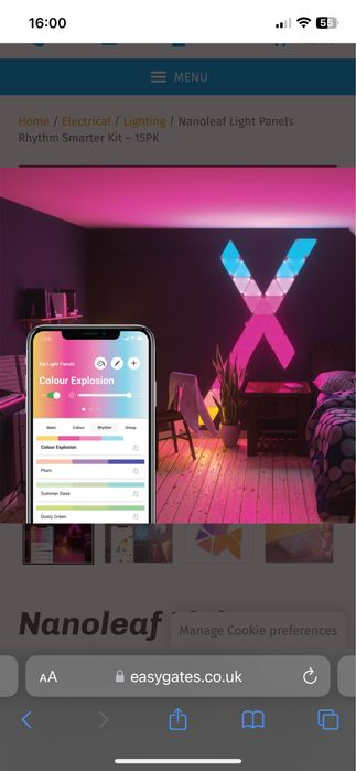 Комплект смарт осветление: Nanoleaf Lines и Nanoleaf Light Panels Rhythm (15 панела)