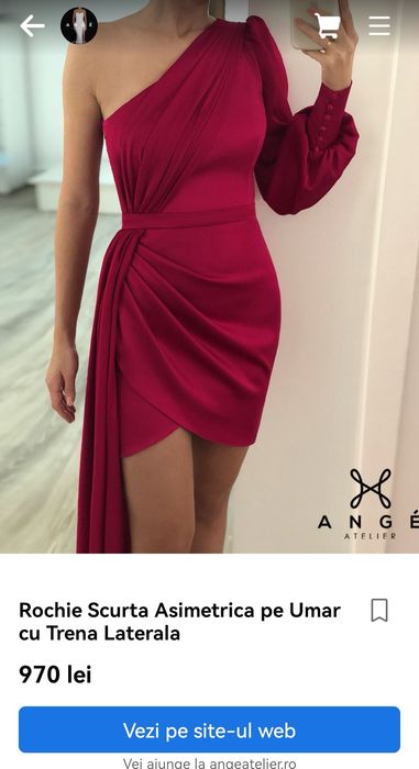 Rochie ocazie  scurta cu trena Ange Atelier