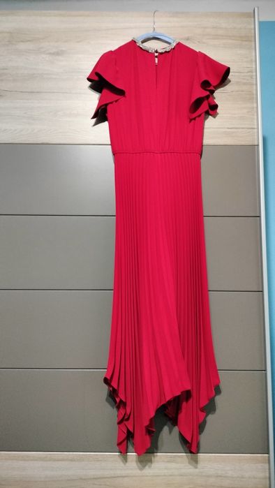 Rochie de seara  eleganta plisata cu aplicații din cristale,